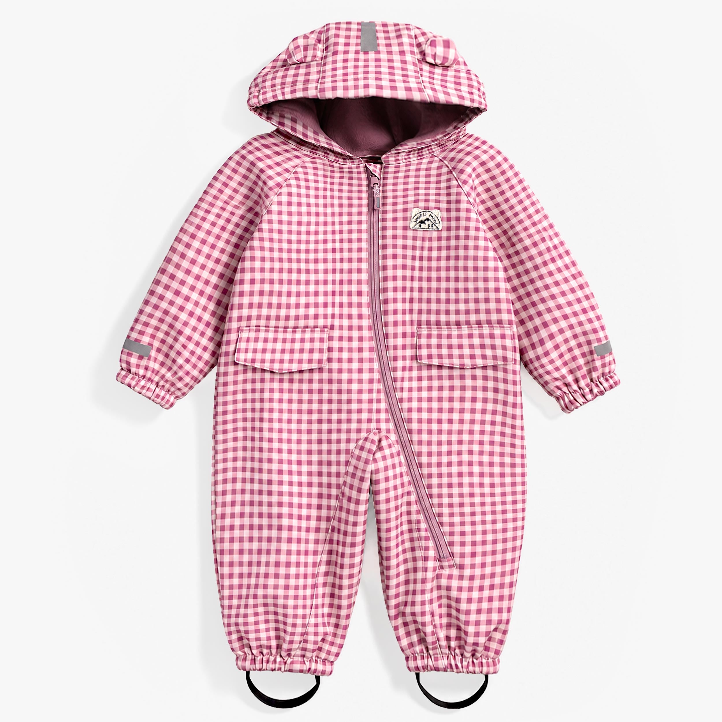 Une-pièce softshell rose à carreaux, bébé - Souris Mini 