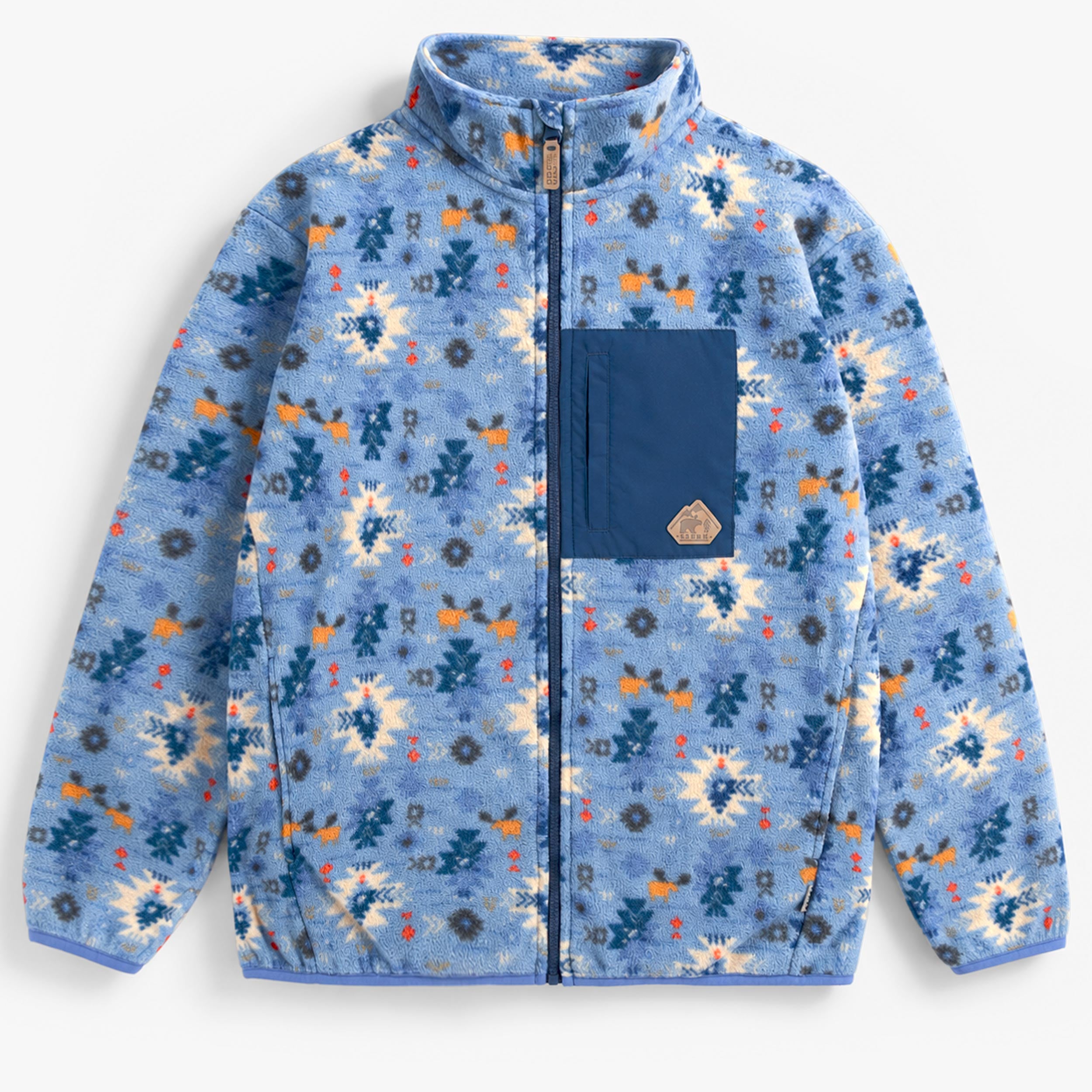Veste bleue en polar à motifs, adulte - Souris Mini