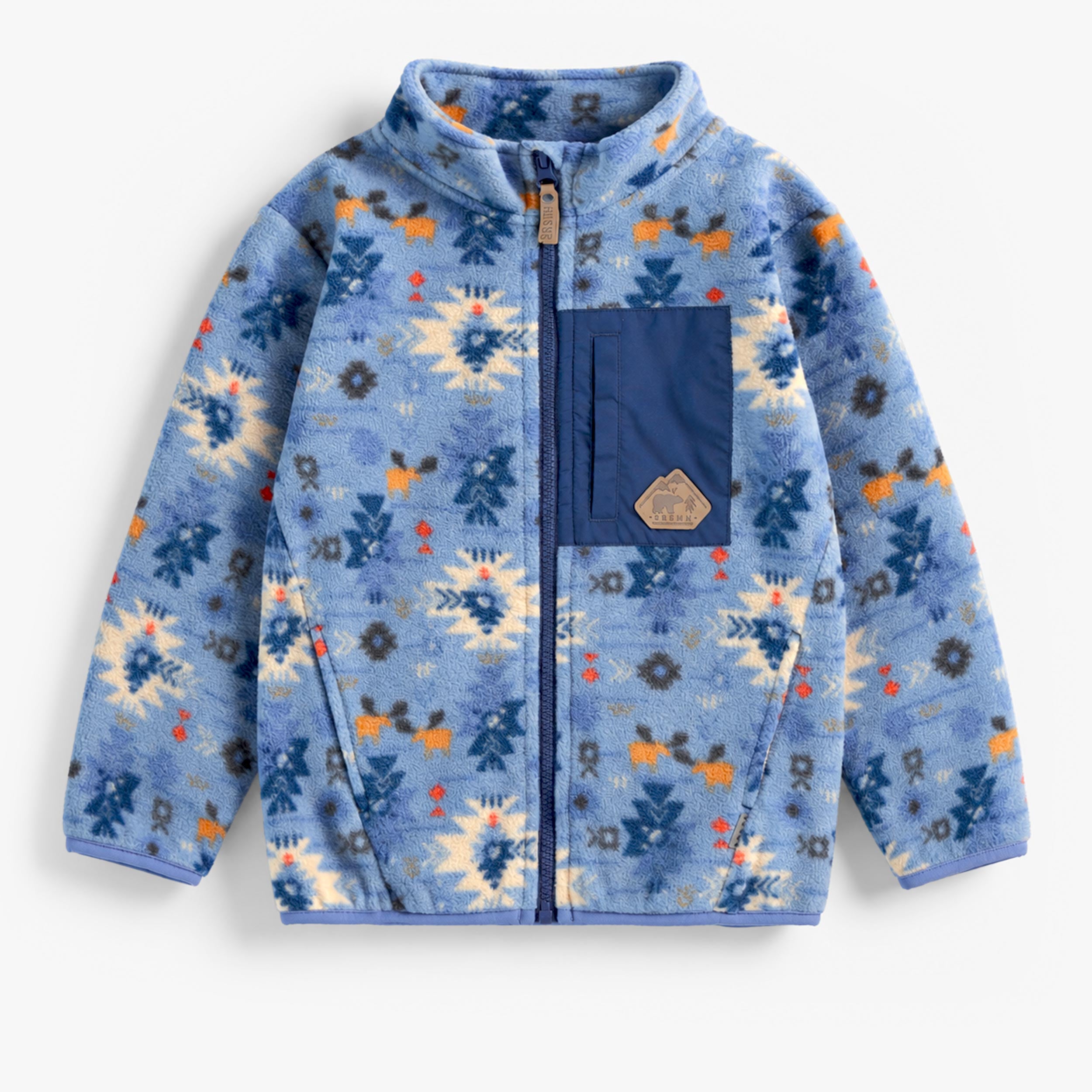 Veste bleue en polar à motifs, enfant - Souris Mini