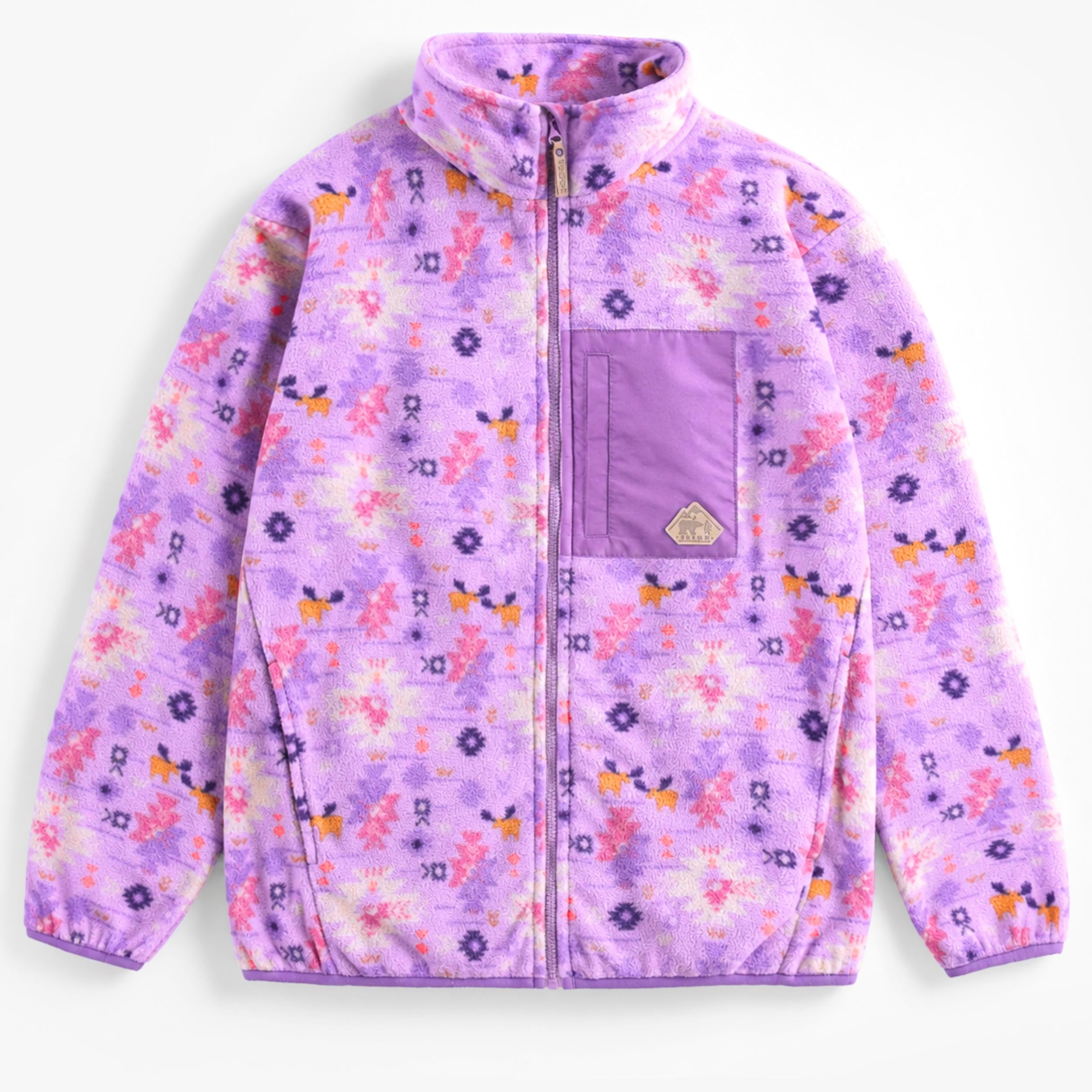 Veste mauve en polar à motifs, adulte - Souris Mini