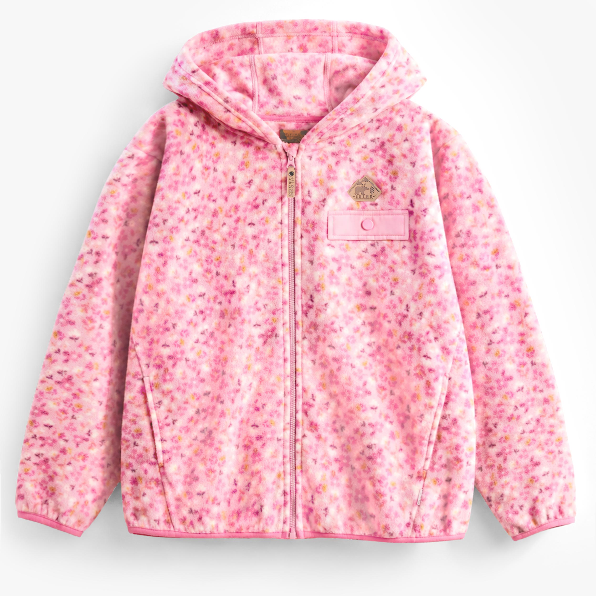 Veste rose en polar à motif floral, adulte - Souris Mini