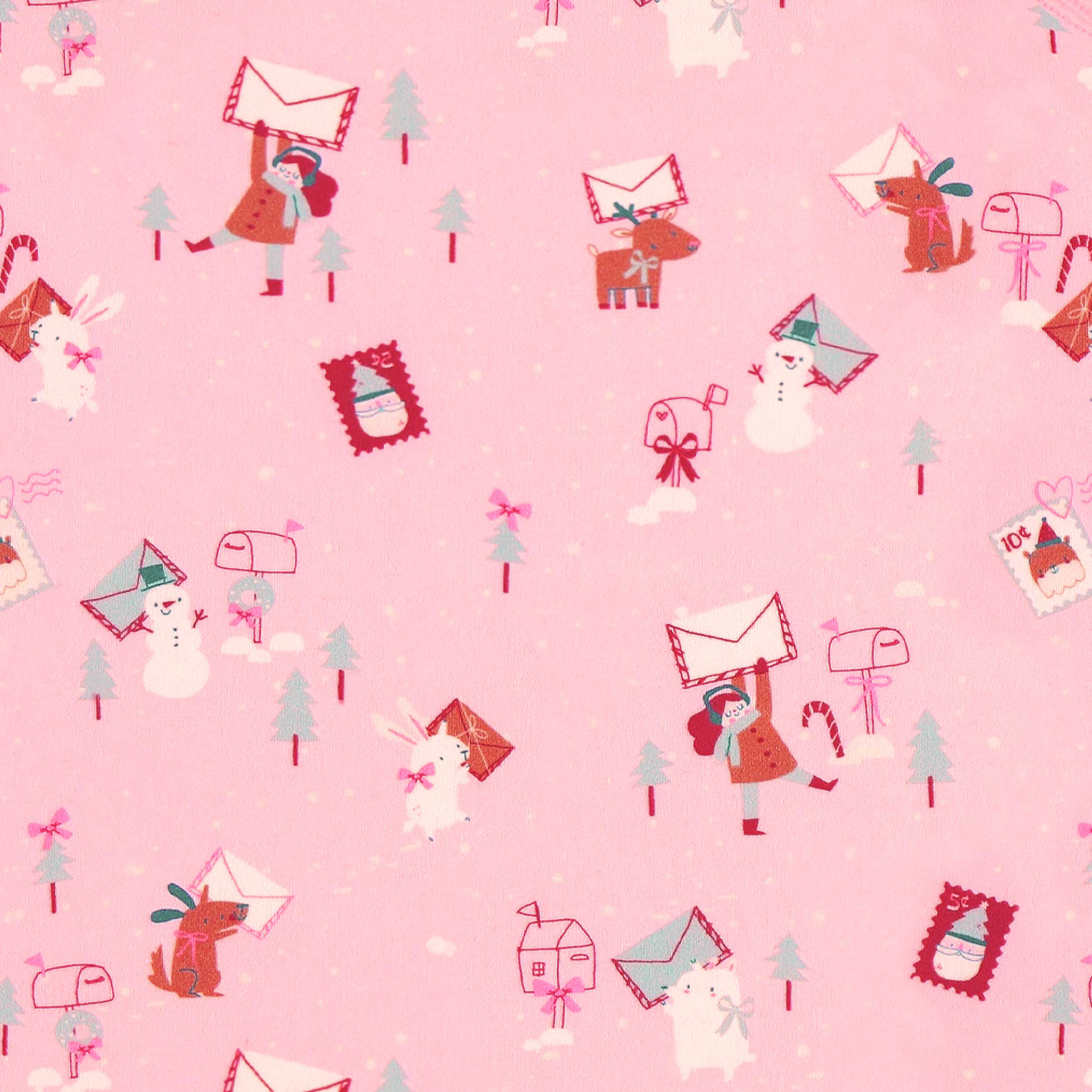 Zoom motifs de la camisole rose à motifs des Fêtes, enfant