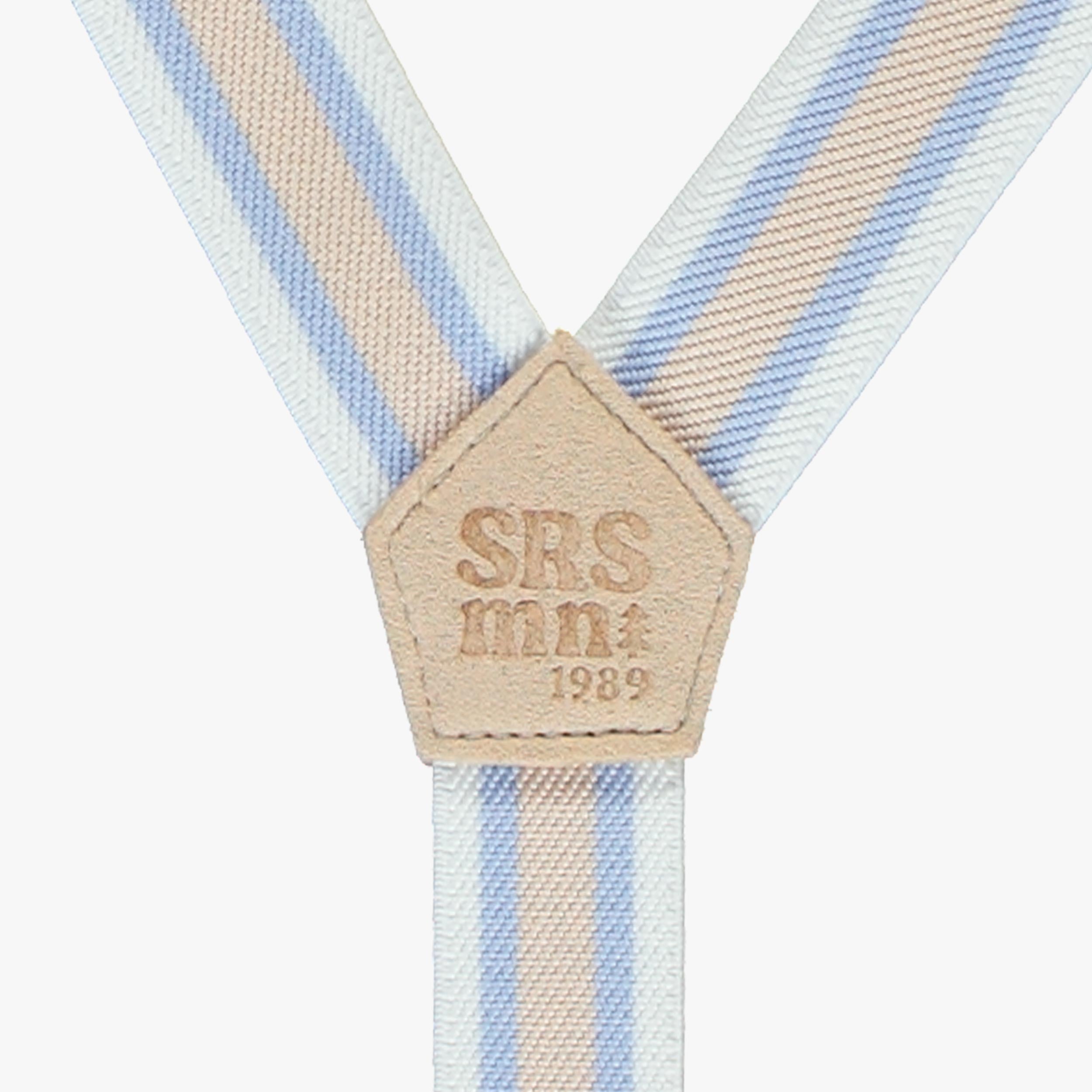 Zoom détails des bretelles blanches à rayures, enfant