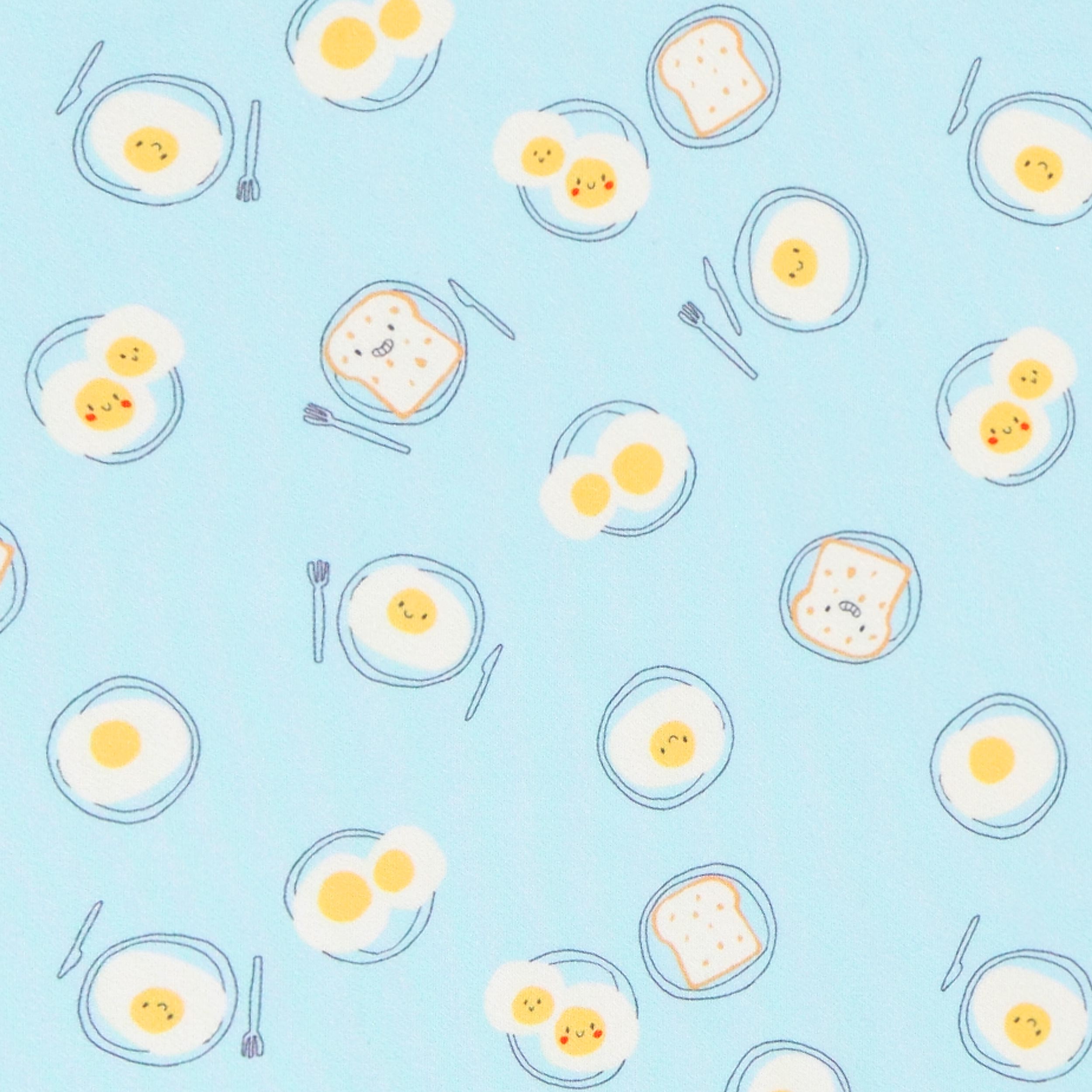 Zoom détails de la camisole bleue à motifs de déjeuner, enfant 