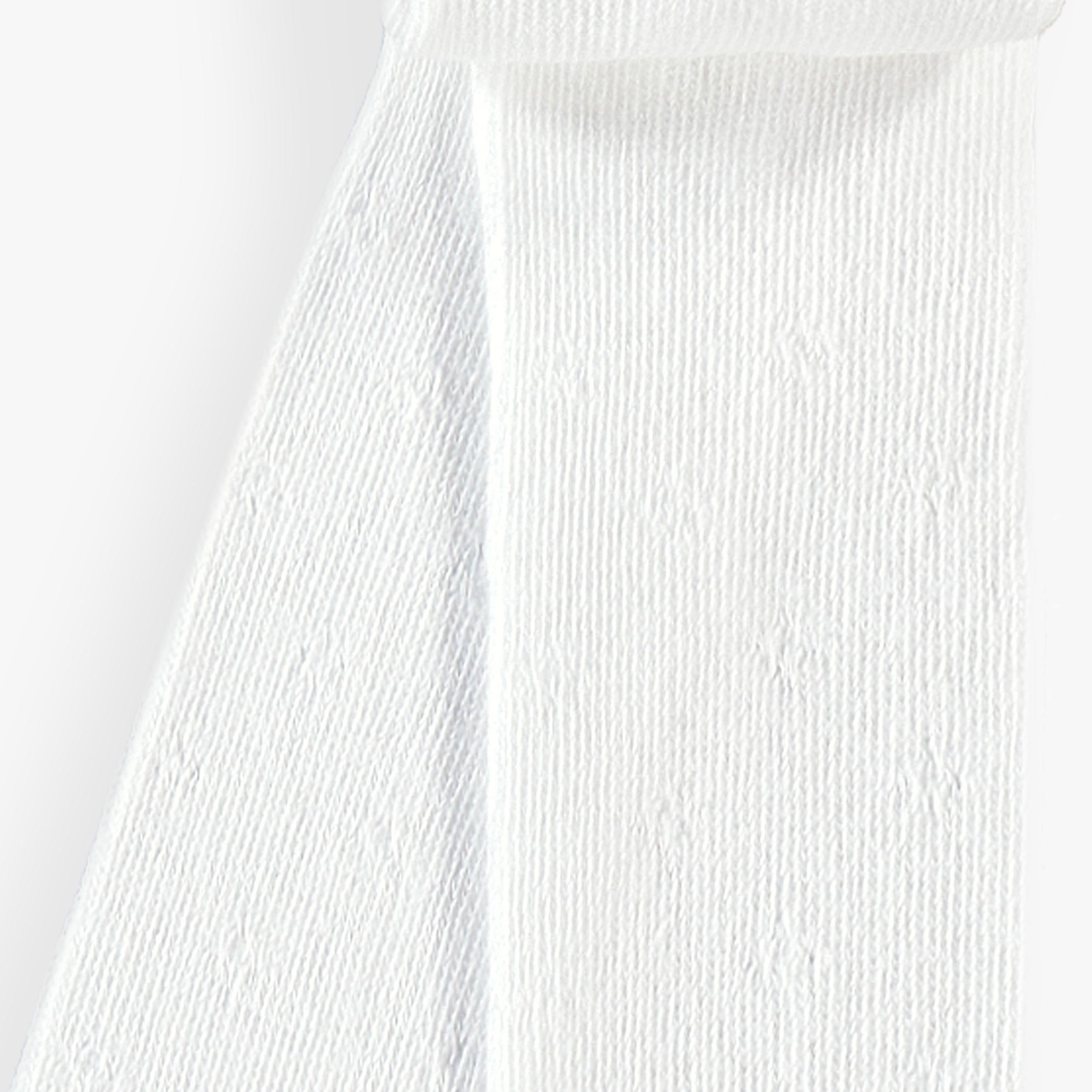 Zoom détails du collant blanc avec motif pointelle, bébé