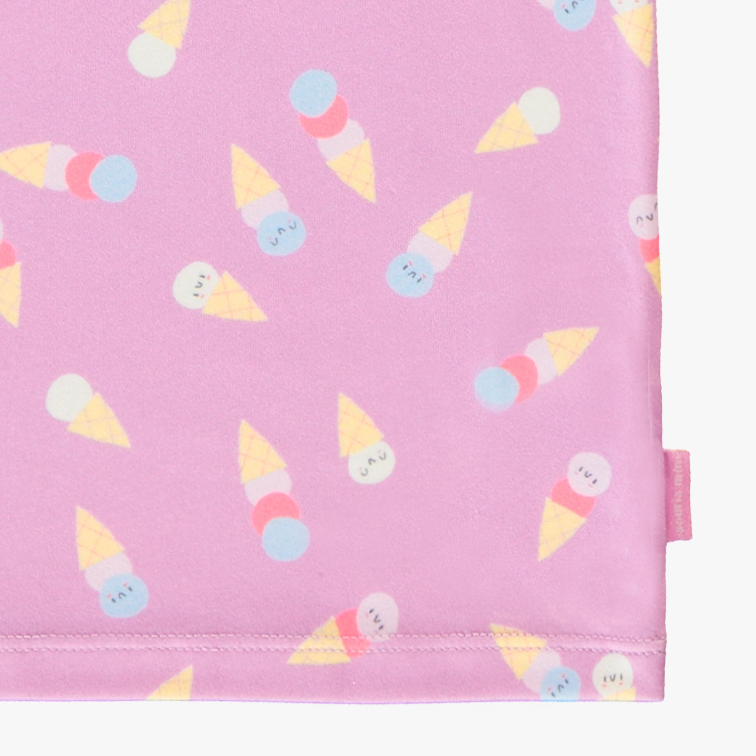 Zoom détails de la camisole mauve à motifs de crèmes glacées, enfant 