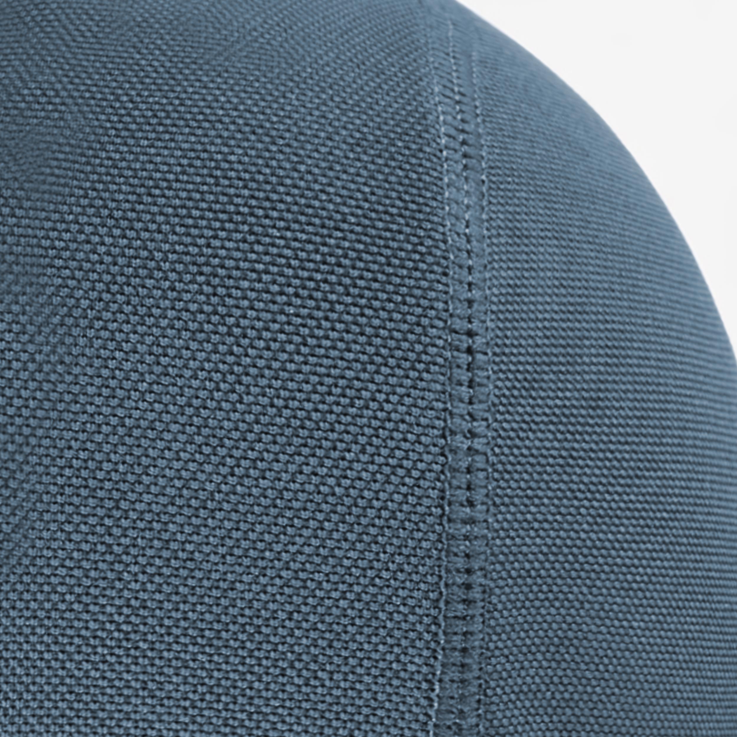 Zoom détails du casque de bain bleu marine, enfant