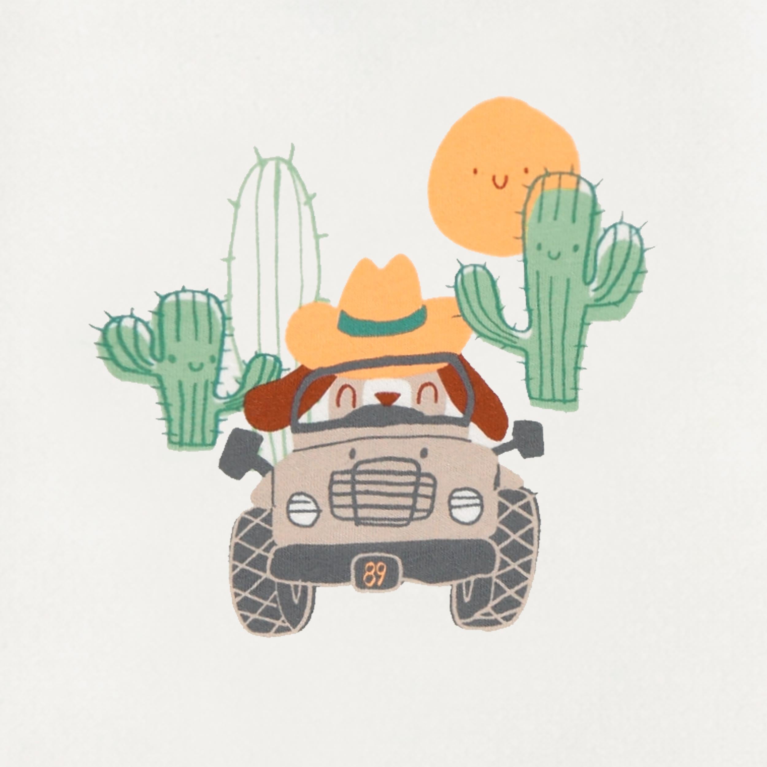 Zoom imprimé t-shirt crème avec illustration, bébé