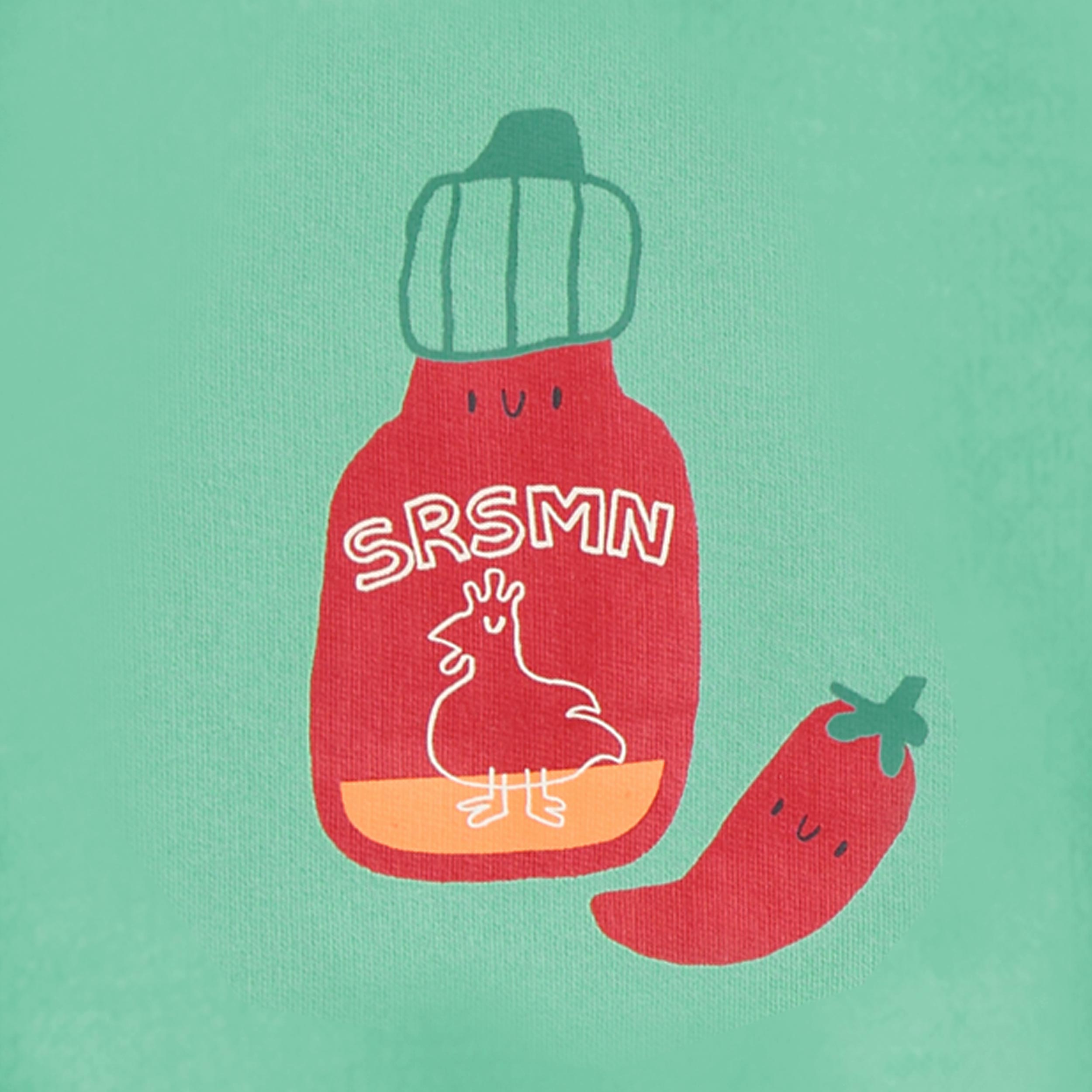 Zoom imprimé du chandail turquoise avec illustration, bébé 