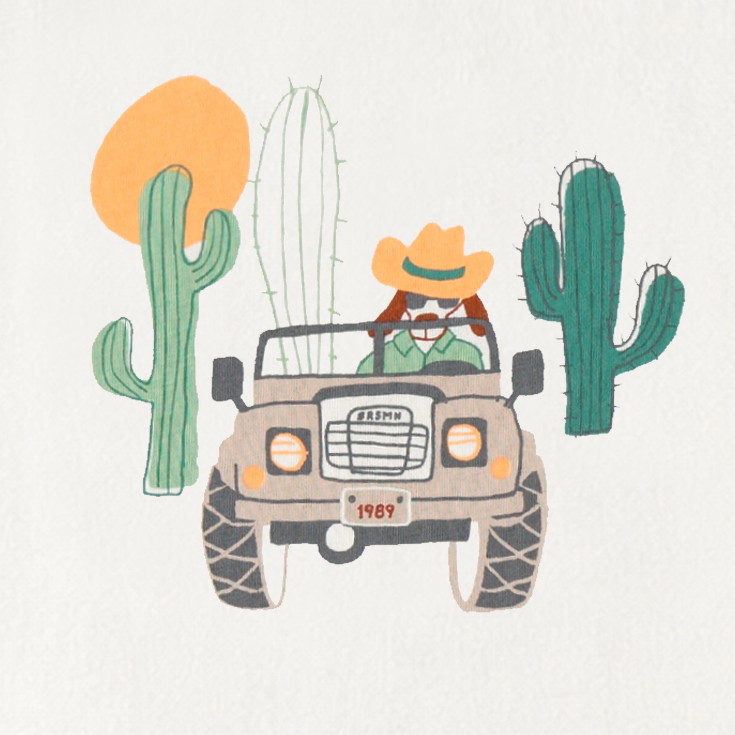 Zoom imprimé du t-shirt crème avec illustration, enfant