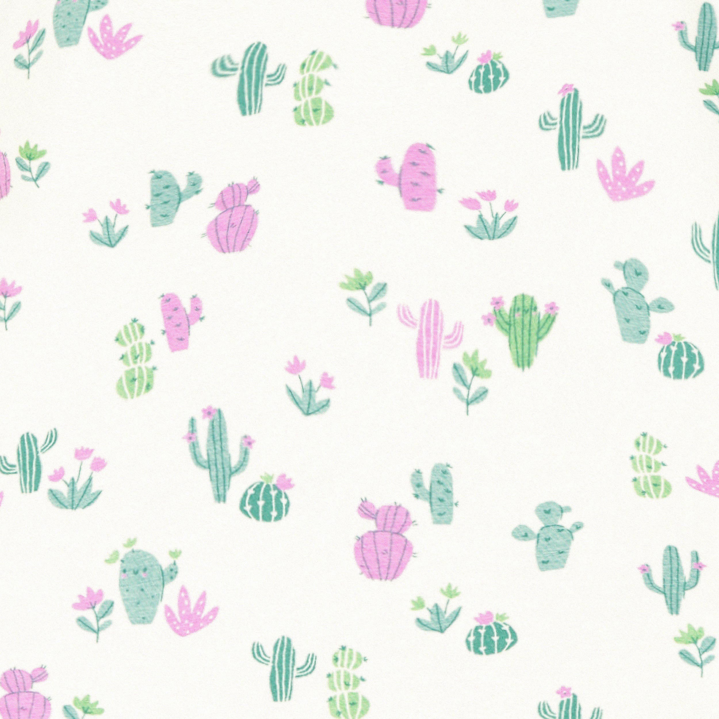 Zoom imprimés de la barboteuse crème à motifs de cactus, bébé 