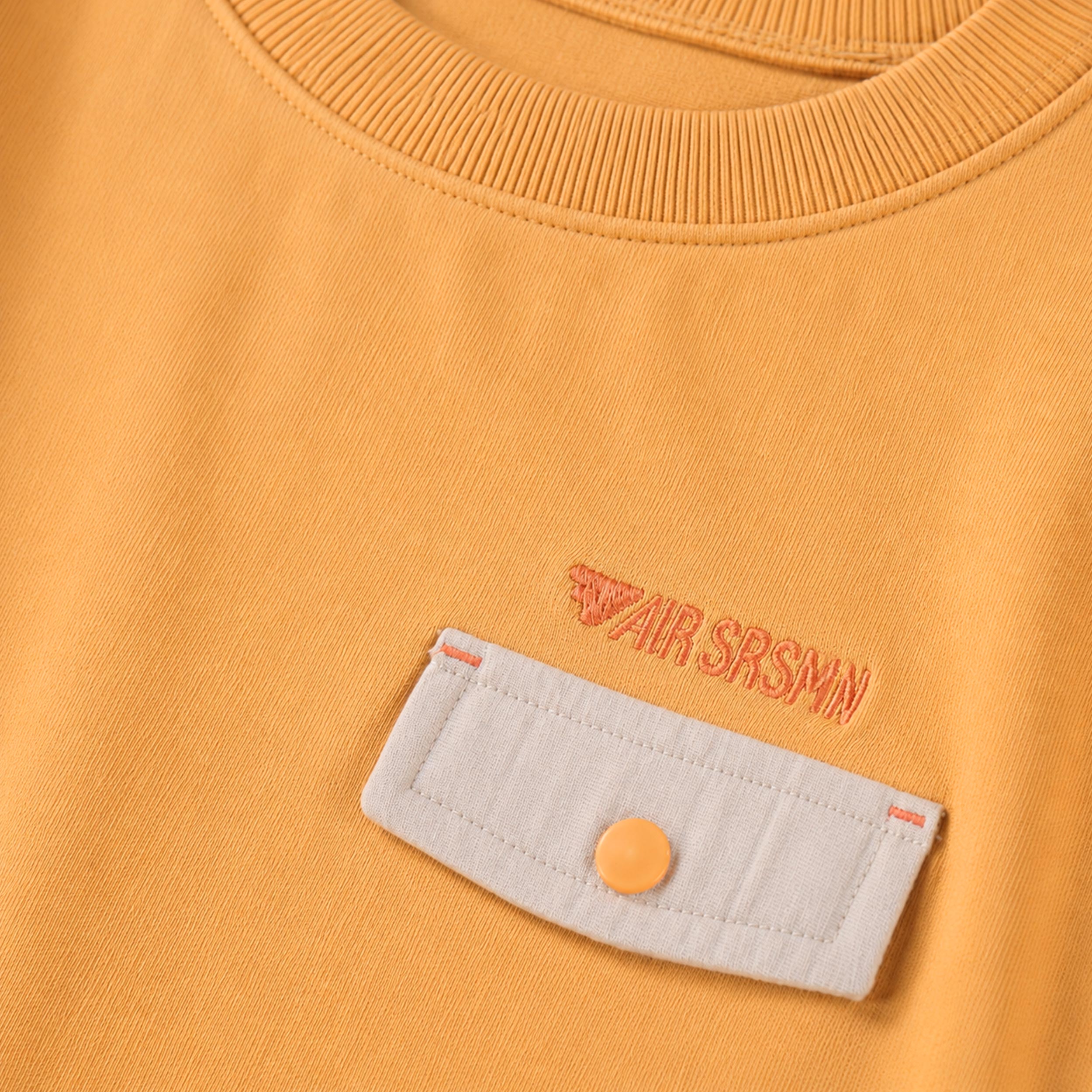 Chandail jaune ocre en coton français, enfant  