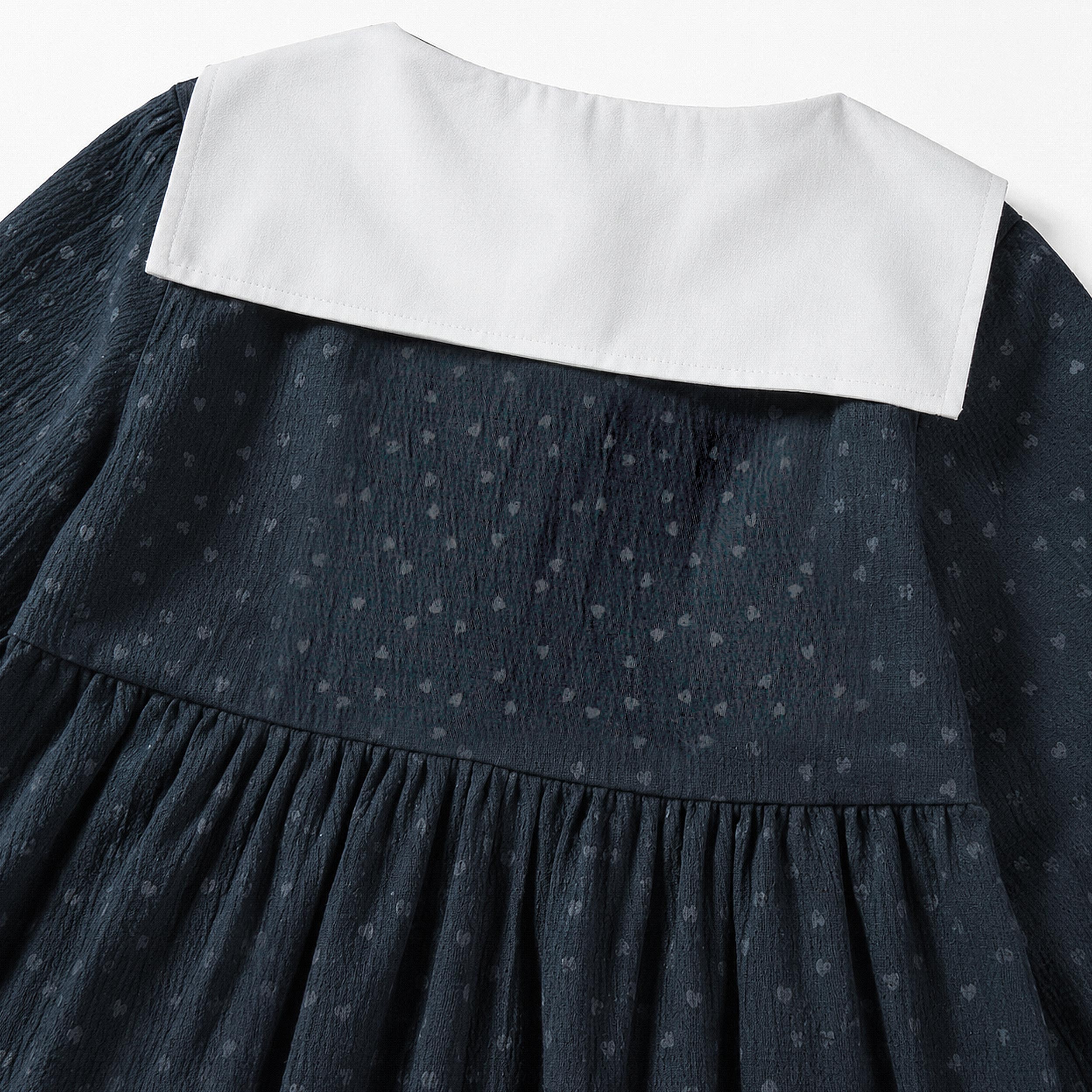 Zoom dos de la robe bleu foncé en velours côtelé, enfant 