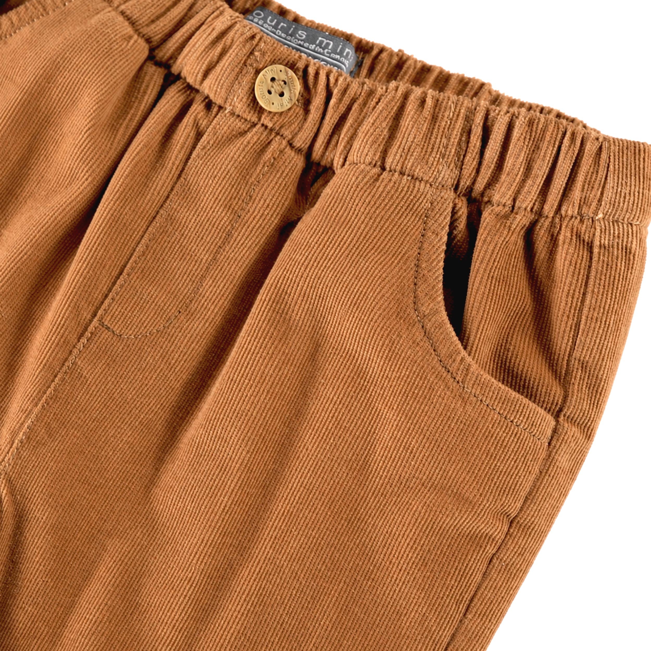 Zoom du pantalon en velours côtelé brun, bébé - Souris Mini