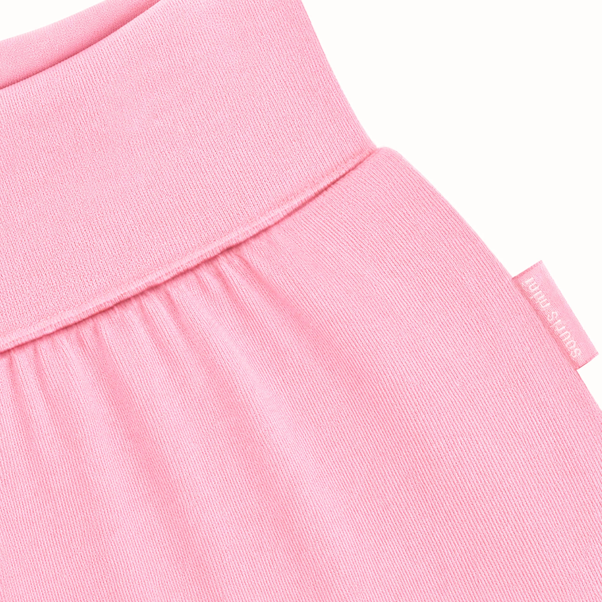 Zoom détails du pantalon évolutif rose, bébé 