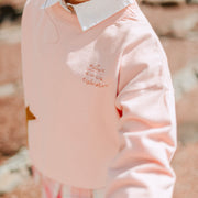 T-shirt rose pâle à manches longues en doux jersey, enfant || Light pink long-sleeves t-shirt in soft jersey, child
