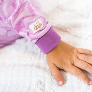 Pyjama mauve à motif d'animaux en polyester, enfant || Purple pajama with animal prints in polyester, child