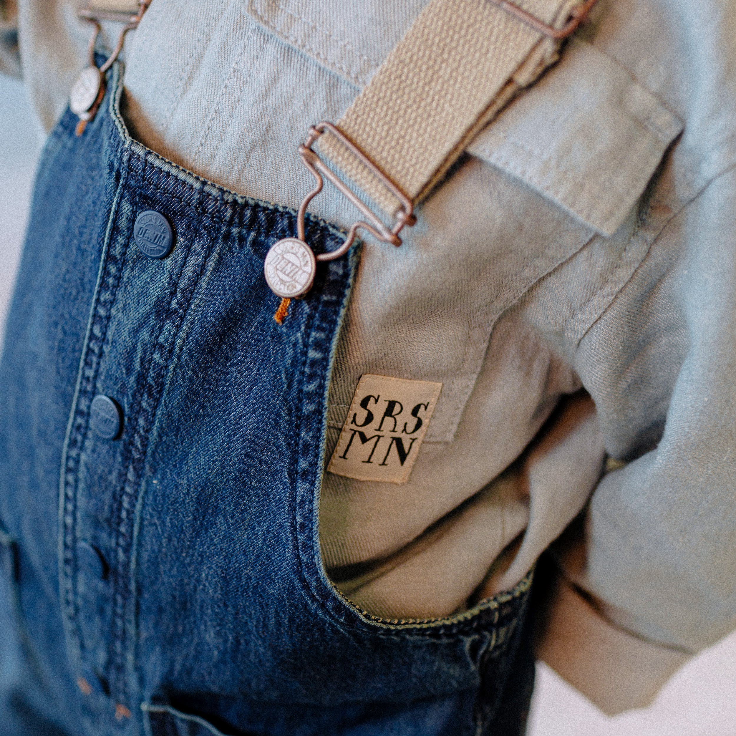 Denim long overall, child