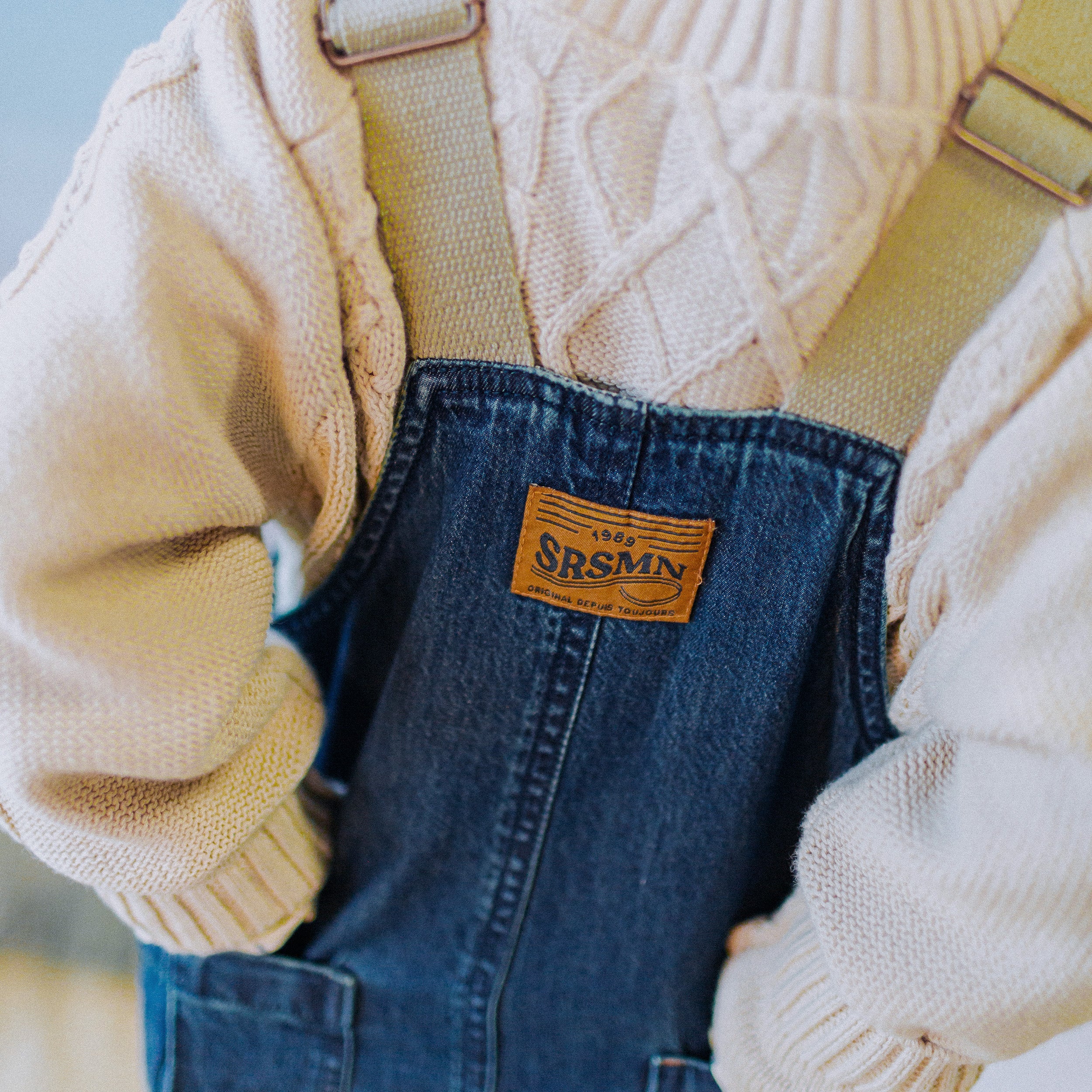 Denim long overall, child