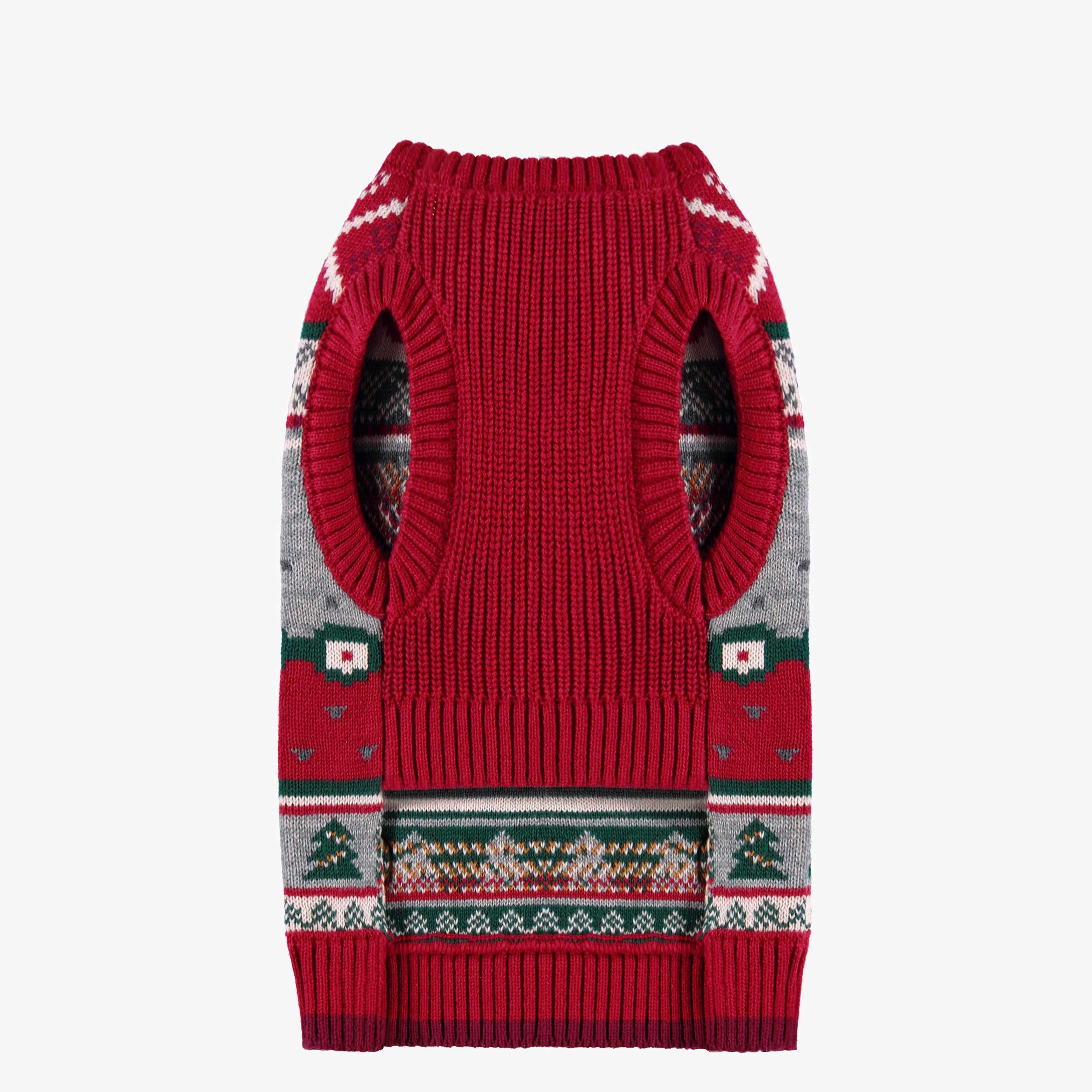 Face au chandail rouge en tricot pour animaux