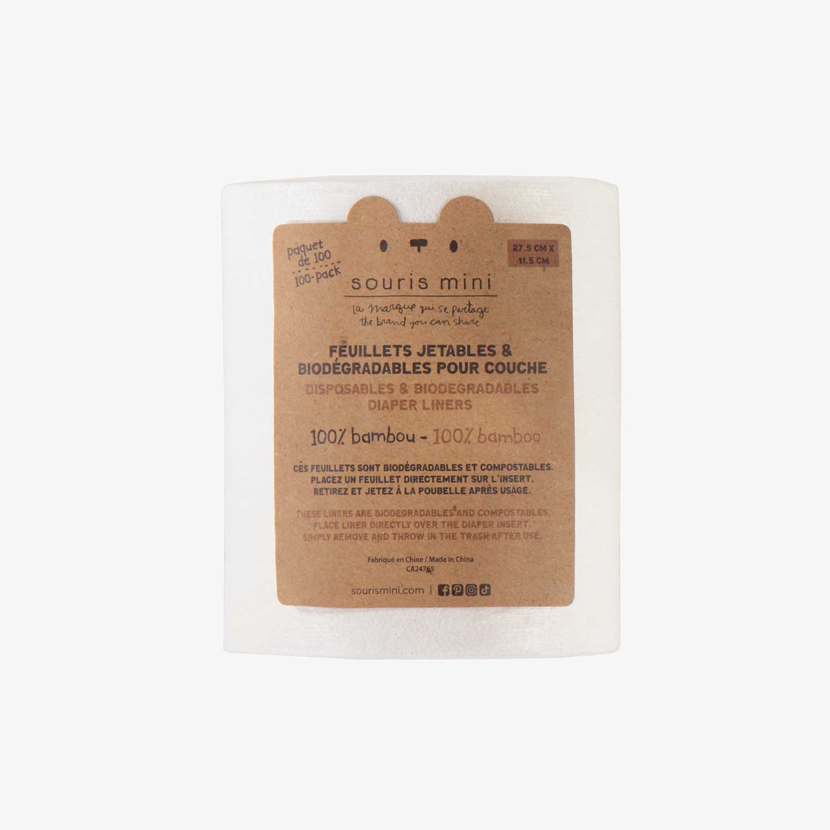 2 ply biodegradables reusable diaper liners | Souris Mini - Souris Mini