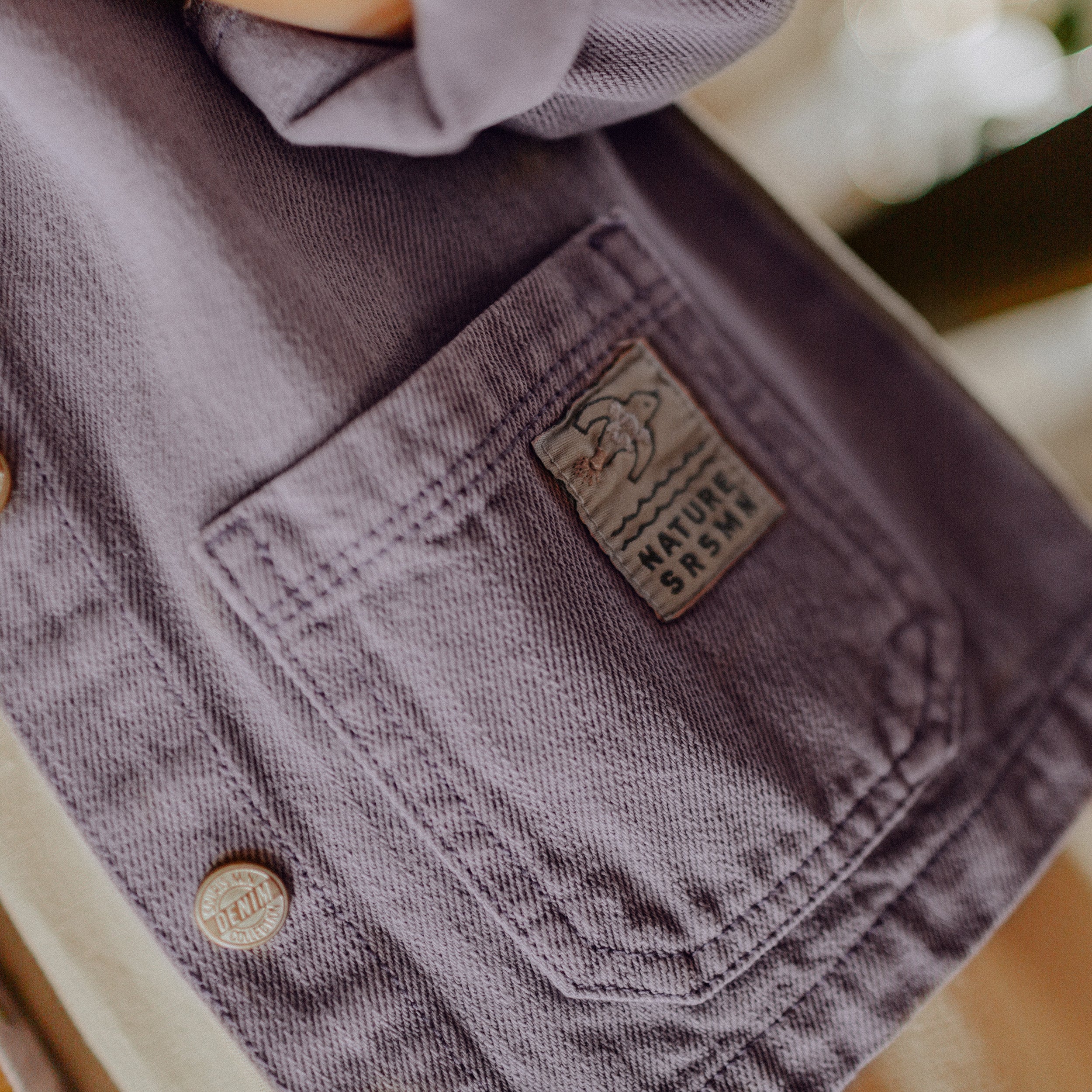 Purple colored denim shirt, baby