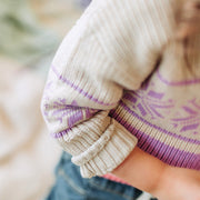 Chandail de maille crème à motif jacquard, bébé || Cream knitted sweater with jacquard pattern, baby