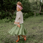 Jupe ou robe verte en mousseline, enfant || Green skirt or dress in muslin, child