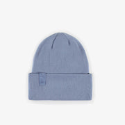 Tuque de maille réversible bleue, bébé || Reversible blue knitted toque, baby