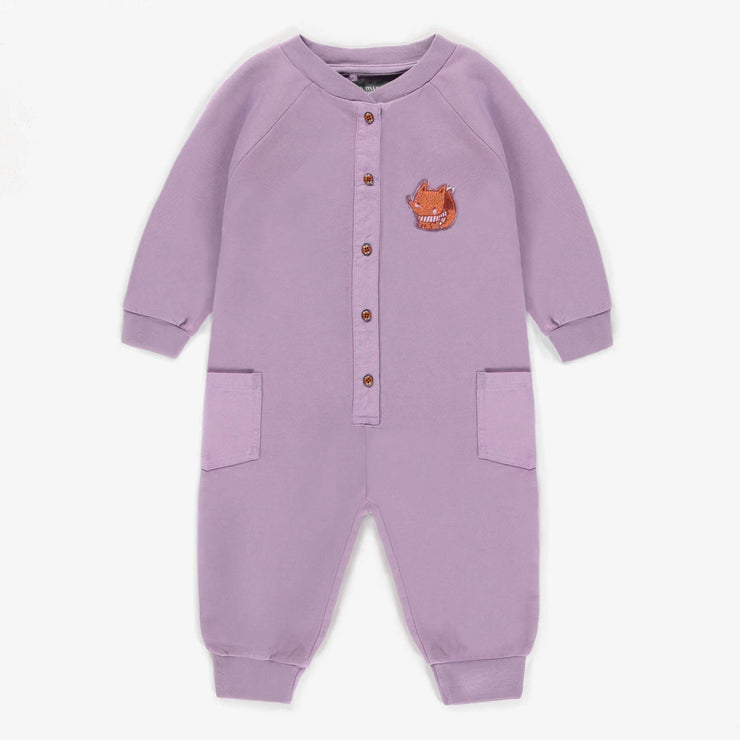 Une-pièce mauve pâle en coton français, bébé  || Pale purple one-piece in French cotton, baby