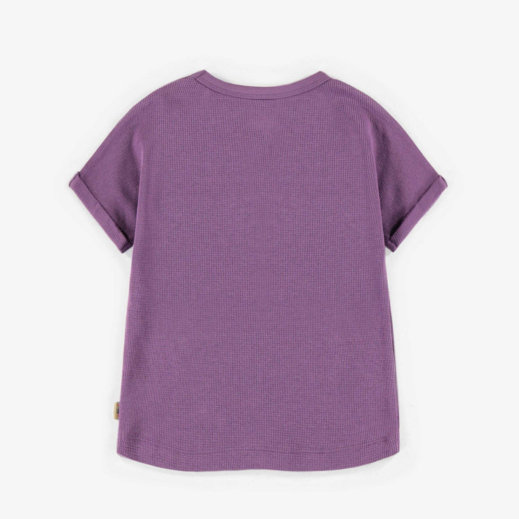 Robe t-shirt mauve à manches courtes, bébé || Purple t-shirt dress with short sleeves, baby