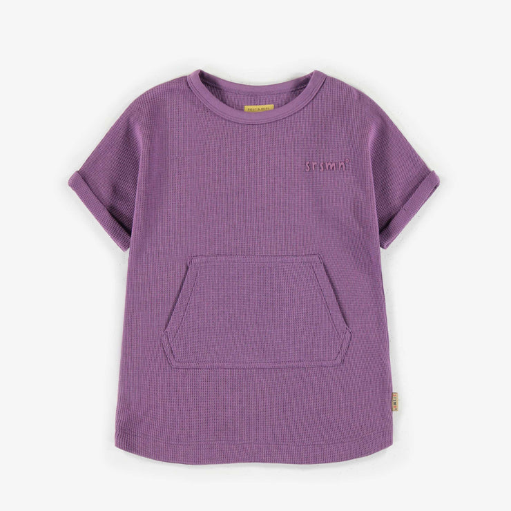 Robe t-shirt mauve à manches courtes, bébé || Purple t-shirt dress with short sleeves, baby