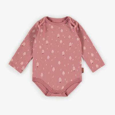 Cache-couche rose à motifs rose ton sur ton, bébé || Pink tone on tone patterned bodysuit, baby
