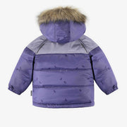 Habit de neige deux-pièces mauve et rouille, bébé || Purple and rust two-pieces snowsuit, baby