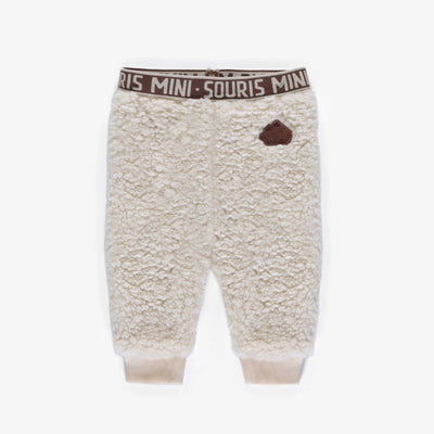 Pantalon en peluche crème, bébé  || Cream plush pants, baby