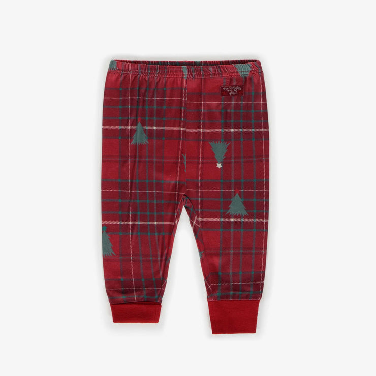 Pyjama des Fêtes évolutif rouge à motifs, bébé || Red patterned evolutive holiday pajama, baby