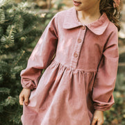 Robe rose en velours côtelé, enfant  || Pink corduroy dress, child