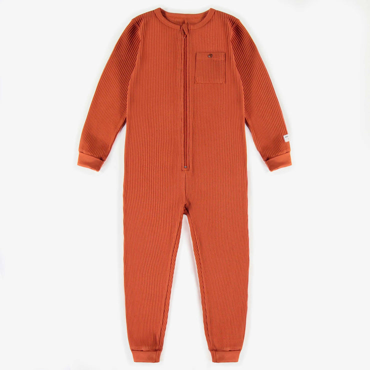 Pyjama une-pièce brun en coton, enfant  || Brown one-piece pyjama in cotton, child