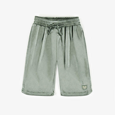 Pantalon vert à jambes larges en velours tapé, bébé || Green pant with wide legs in crushed velvet, baby