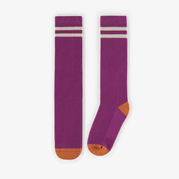 Chaussettes mauves aux genoux, enfant || Purple knee socks, child