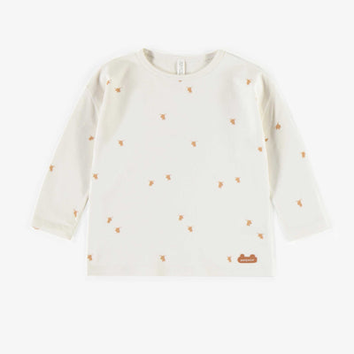 T-shirt crème en coton biologique, naissance || Cream t-shirt in organic cotton, newborn