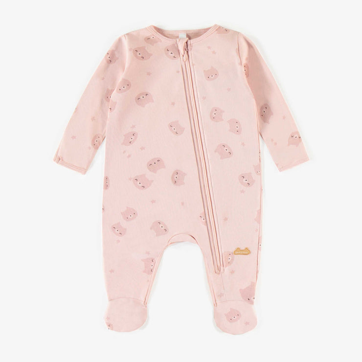 Pyjama rose en coton biologique, naissance || Pink pajamas in organic cotton, newborn