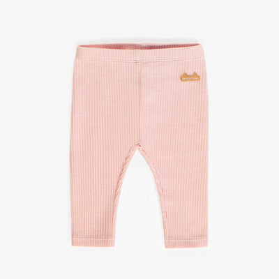Legging rose en coton biologique, naissance  || Pink leggings in organic cotton, newborn