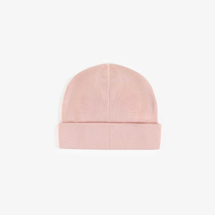 Bonnet rose en coton biologique, naissance  || Pink hat in organic cotton, newborn