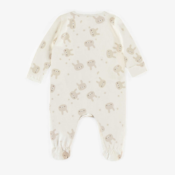 Pyjama crème en coton biologique, naissance  || Cream pajamas in organic cotton, newborn