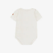 Cache-couche crème cache-cœur en coton biologique, naissance || Cream wrapped bodysuit in organic cotton, newborn