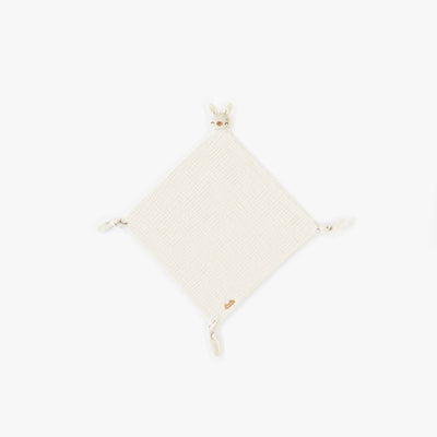 Mini doudou crème en mousseline de coton biologique, naissance || Mini cream muslin comforter in organic cotton, newborn