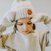 Mitaines de maille crème, enfant

 || Cream knitted mittens, child