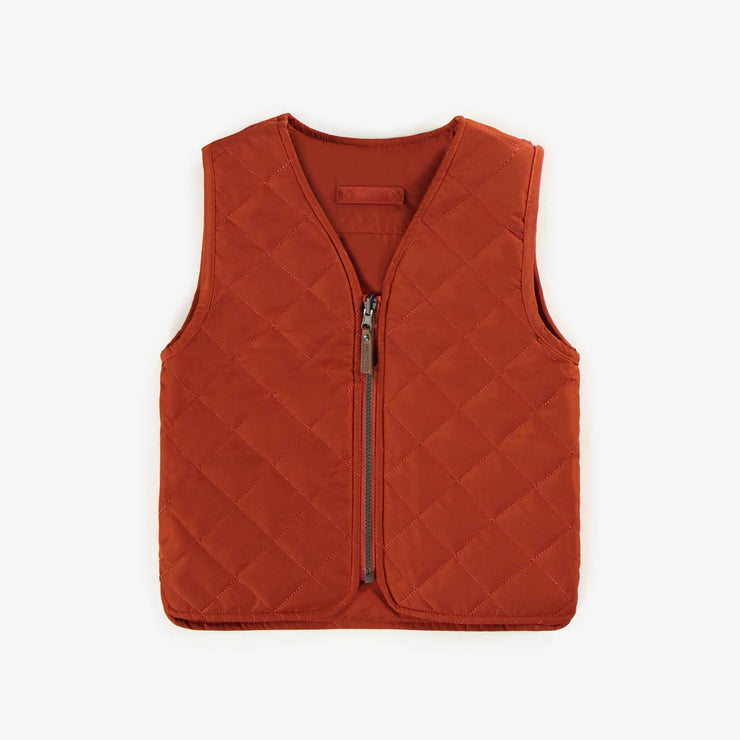 Veste sans manche orange réversible en polyester, enfant || Orange no sleeve reversible vest in polyester, child
