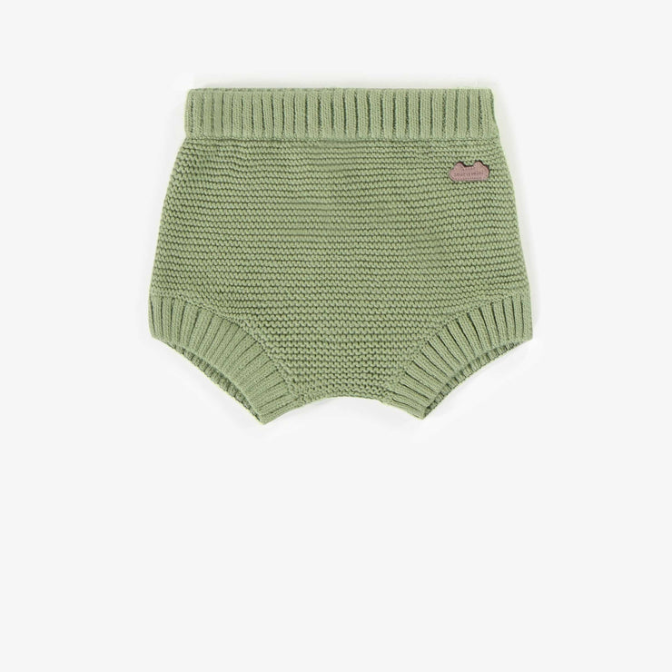 Short verte en maille, naissance || Green short in knitwear, newborn